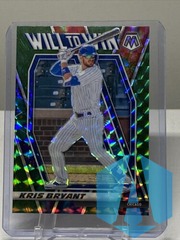 2021 Panini Mosaic Kris Bryant #WTW3 Will To Win Green Prizm Cubs